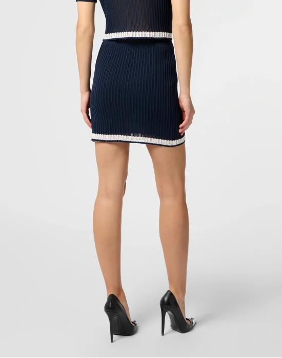 Knitted Mini Skirt Hexagon