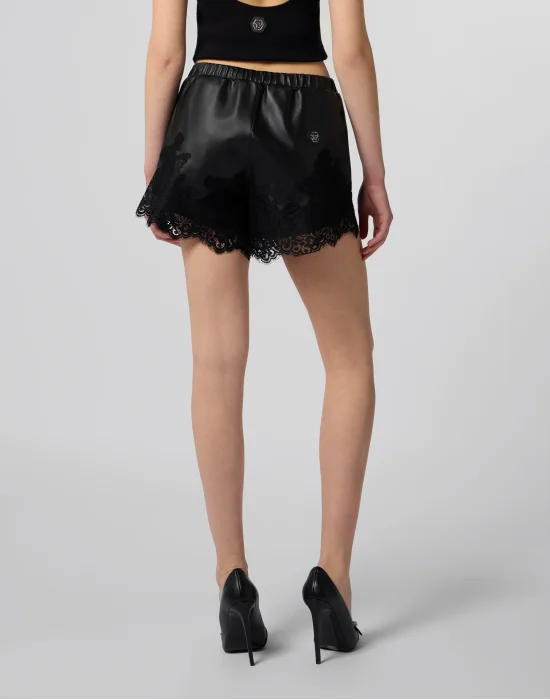 Leather Shorts Lace