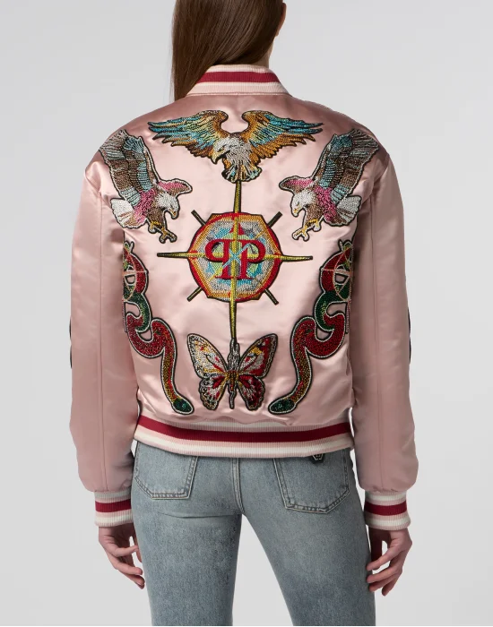 Oversized Bomber Patches Strass