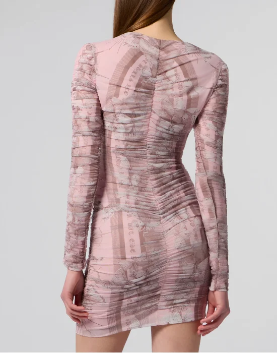 Wrinkled Mini Dress Butterfly Tattoo