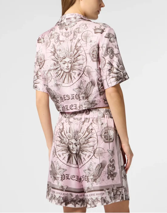 Cropped Bow Shirt Butterfly Tattoo