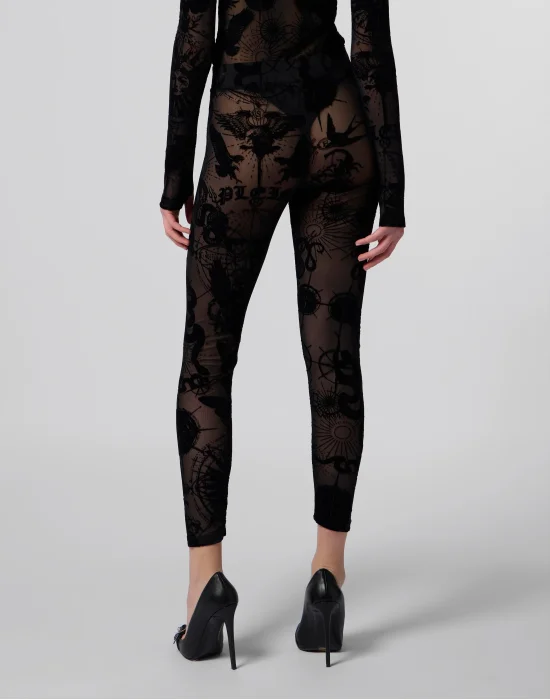Tulle Leggings Flock Butterfly Tattoo