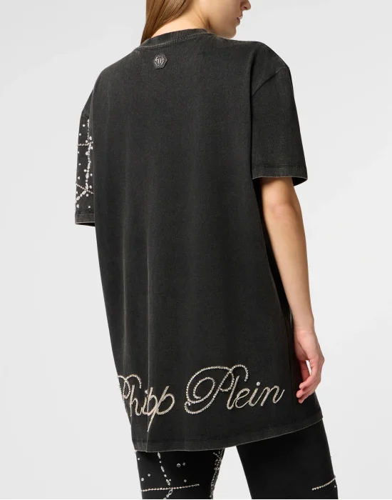 T-Shirt Dress Spiderweb Strass
