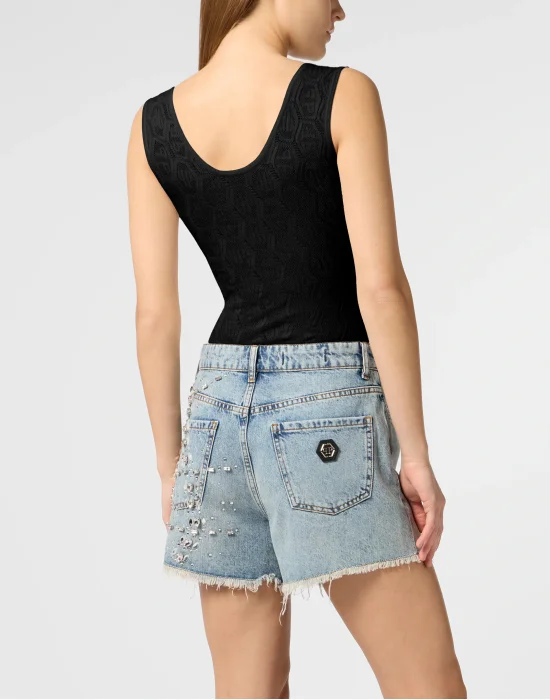 Knit Tank Top Piercing Monogram