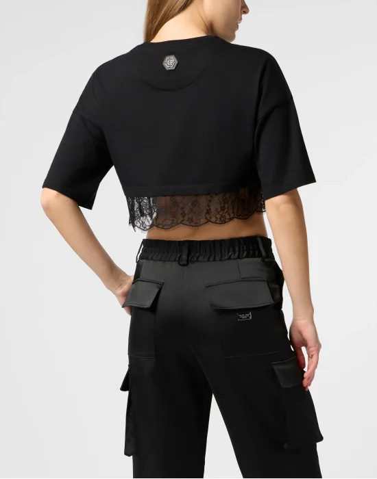Cropped T-Shirt Lace