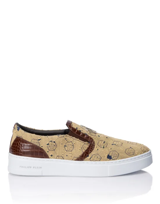 Slip On Sneakers Denim Jacquard Monogram
