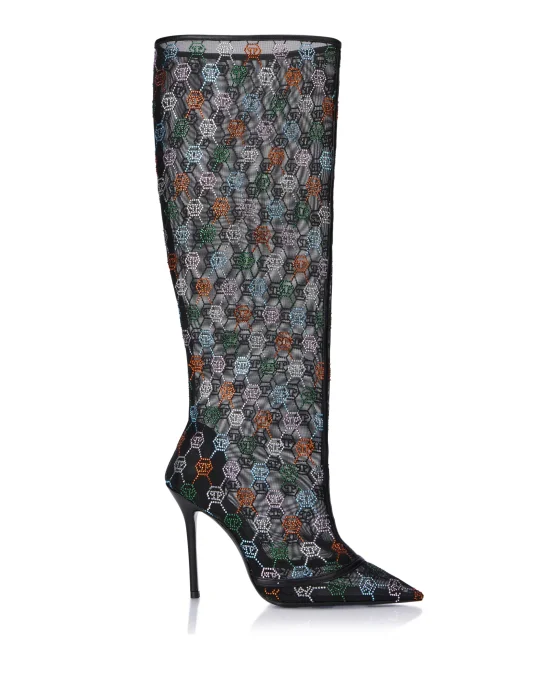 Mesh High Boots Monogram Strass 11